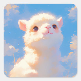 Fluffy Alpaca Wonder is already in het Nederlands: Vierkante Sticker