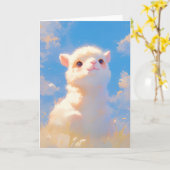 Fluffy Alpaca Wonder Kaart (Gele Bloem)