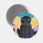 Fluffy Angel Cat Magneet (Voorkant / Achterkant)