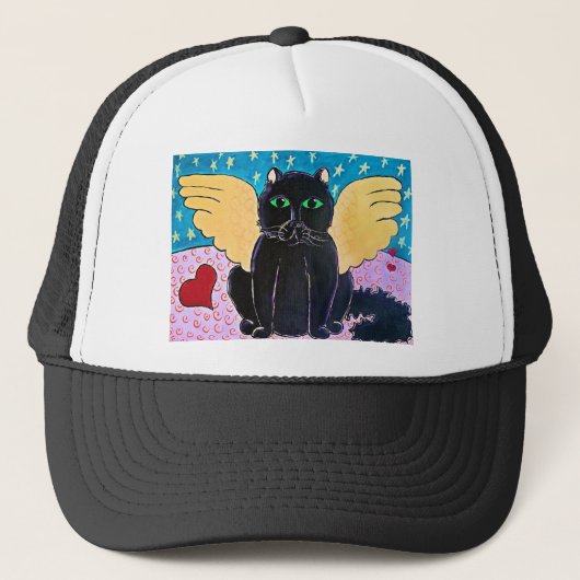 Fluffy Angel Cat Trucker Pet (Voorkant)