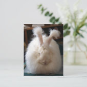 Fluffy Angora Bunny Briefkaart (Staand voorkant)