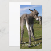Fluffy Baby Donkey met mama Bedankkaart (Voorkant / Achterkant)