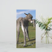 Fluffy Baby Donkey met mama Bedankkaart (Staand voorkant)
