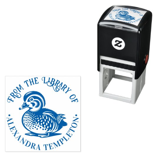 Fluffy Baby Duck Duckling Library Boeknaam Zelfinktende Stempel (In situ)