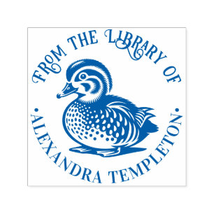 Fluffy Baby Duck Duckling Library Boeknaam Zelfinktende Stempel