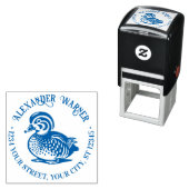 Fluffy Baby Duck Eend Library Naam Retouradres Zelfinktende Stempel (In situ)