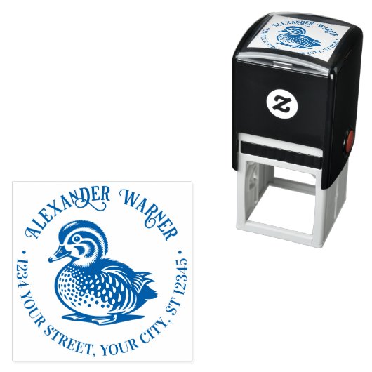 Fluffy Baby Duck Eend Library Naam Retouradres Zelfinktende Stempel (In situ)