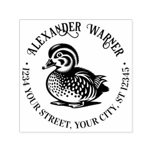 Fluffy Baby Eend Eendje Bibliotheek Naam Retouradr Zelfinktende Stempel