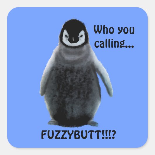 Fluffy Baby Penguin Cute Funny Stickers (Voorkant)