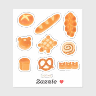 Fluffy Bakery Brood Variëteit Schildpad, broodjes, Sticker