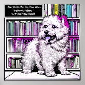 Fluffy Beaumont Dog Library Editable Poster (Voorkant)