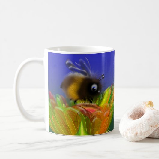 Fluffy bee Invitation Koffiemok (Met donut)