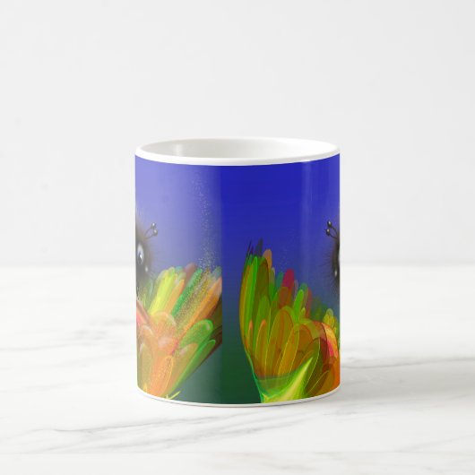 Fluffy bee Invitation Koffiemok (Center)