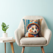 Fluffy Beer in Winter Pet Christmas Design EIGEN K Kussen (Stoel)