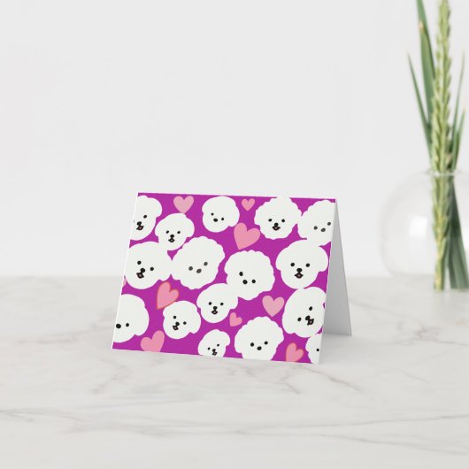 Fluffy Bichons en Harten Kaart (Voorkant)