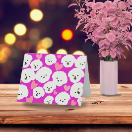 Fluffy Bichons en Hartjes Kaart