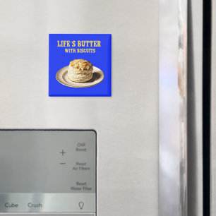 Fluffy Biscuit op een Bord, Life's Butter Biscuits Magneet
