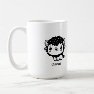 Fluffy Bizon Baby - Kawaii Boerderijdier Kunst Koffiemok