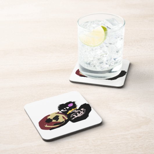 Fluffy Black Cat Jack o Lantern fun Bier Onderzetter (Rechterzijde)