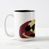 Fluffy Black Cat Jack o Lantern fun  Tweekleurige Koffiemok (Links)