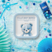 Fluffy blue beer papieren bordje (Feest)