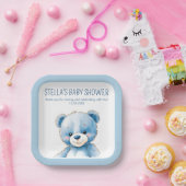 Fluffy blue beer papieren bordje (Feest)