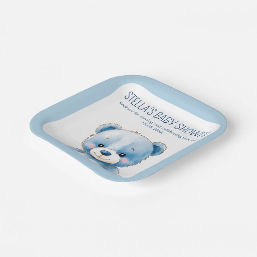 Fluffy blue beer papieren bordje (Gebogen)