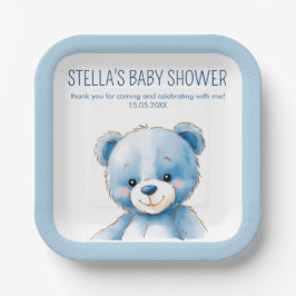 Fluffy blue beer papieren bordje