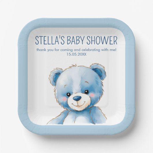 Fluffy blue beer papieren bordje (Voorkant)