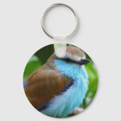 Fluffy Blue Bird Sleutelhanger (Voorkant)