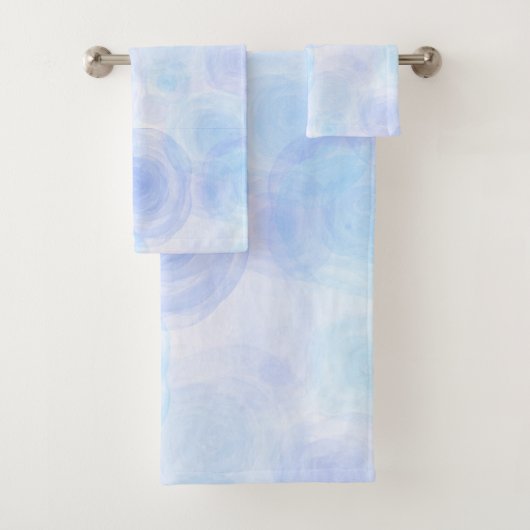 Fluffy Blue Rozen Floral Pattern Bad Handdoek (Insitu)