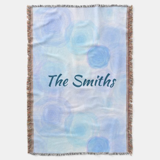 Fluffy Blue Rozen Floral Pattern Deken (Voorkant Verticaal)