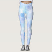 Fluffy Blue Rozen Floral Pattern Leggings (Voorkant)