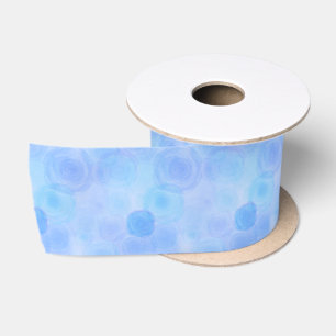 Fluffy Blue Rozen Floral Pattern Ribbon Satijnen Lint