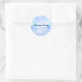 Fluffy Blue Rozen Floral Pattern Ronde Sticker (Tas)