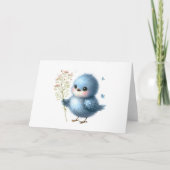 Fluffy Bluebird Wildflowers All-Occasion Groet Kaart (Voorkant)