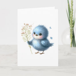 Fluffy Bluebird Wildflowers All-Occasion Groet Kaart