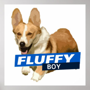 Fluffy Boy Brooklyn Nine Nine Cheddar Sticker Poster