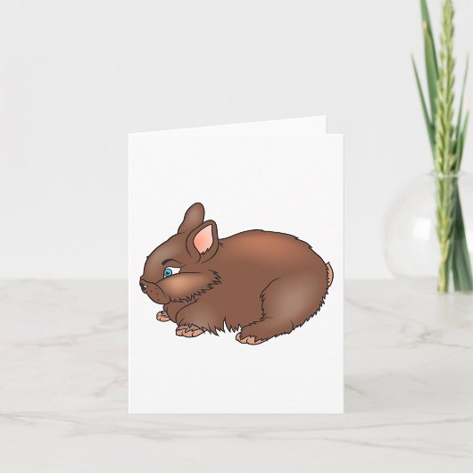 Fluffy Brown Bunny Rabbit Schattig Animal Kaart