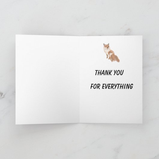 Fluffy Brown Fox en Cute Cub Moederdag Feestdagen Kaart (Binnen)