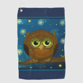 Fluffy Brown Owl Golfhanddoek