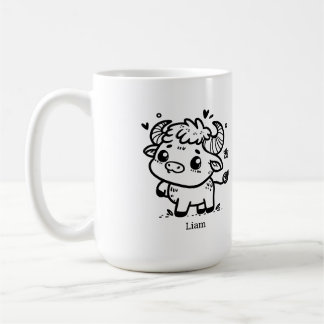 Fluffy Buffalo Baby - Kawaii Boerderijdier Koffiemok