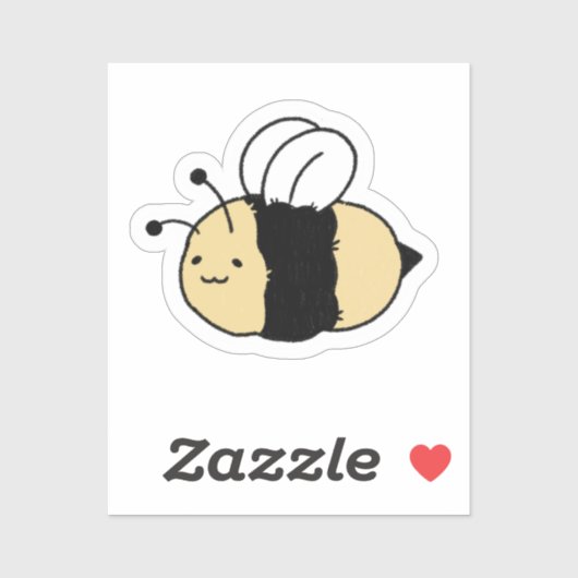 Fluffy Bumble Bee Sticker (Vel)