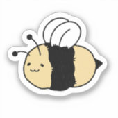 Fluffy Bumble Bee Sticker (Voorkant)