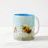 Fluffy Bumble Bijen Twee-Tone Mok (Voorkant rechts)