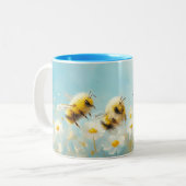 Fluffy Bumble Bijen Twee-Tone Mok (Voorkant links)
