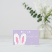 Fluffy bunny baby shower informatiekaartje (Staand voorkant)
