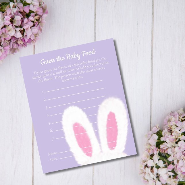 Fluffy bunny baby shower Raad de Baby Food Game (Creator heeft geüpload)