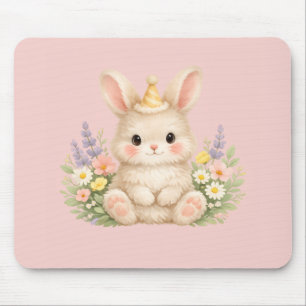 Fluffy Bunny Bloemontwerp voor een Betoverende Tui Muismat