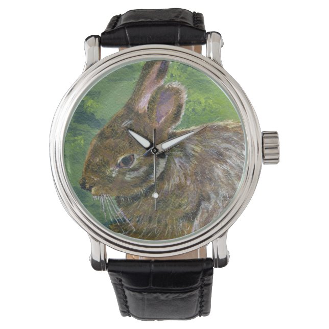 Fluffy Bunny Horloge (Voorkant)